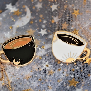 Coffee Mug Pins Enamel Pin Lapel Pin Gold Plated Set - Etsy