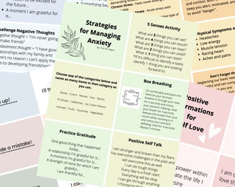 Mental Health Bundle: Anxiety Relief, Depression Relief, Stress Relief, Coping Skills Cards, Coping Strategies, Self Care, Self Love, Mental