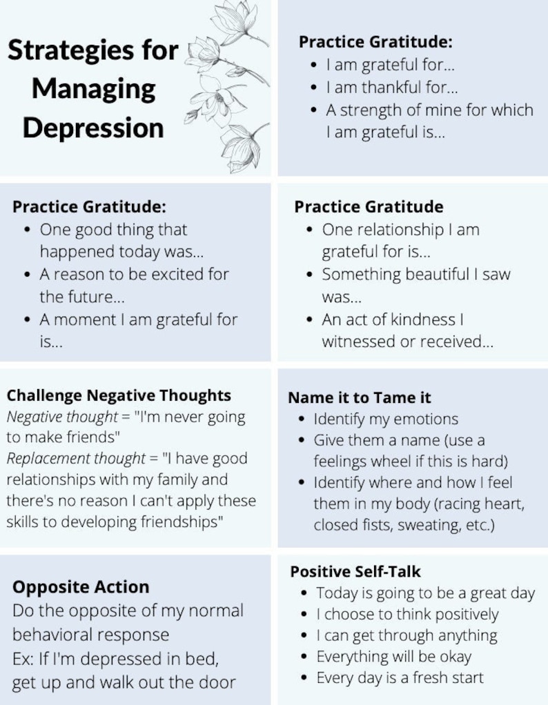 Relief From Depression Depression Gifts Coping Skills Cards - Etsy