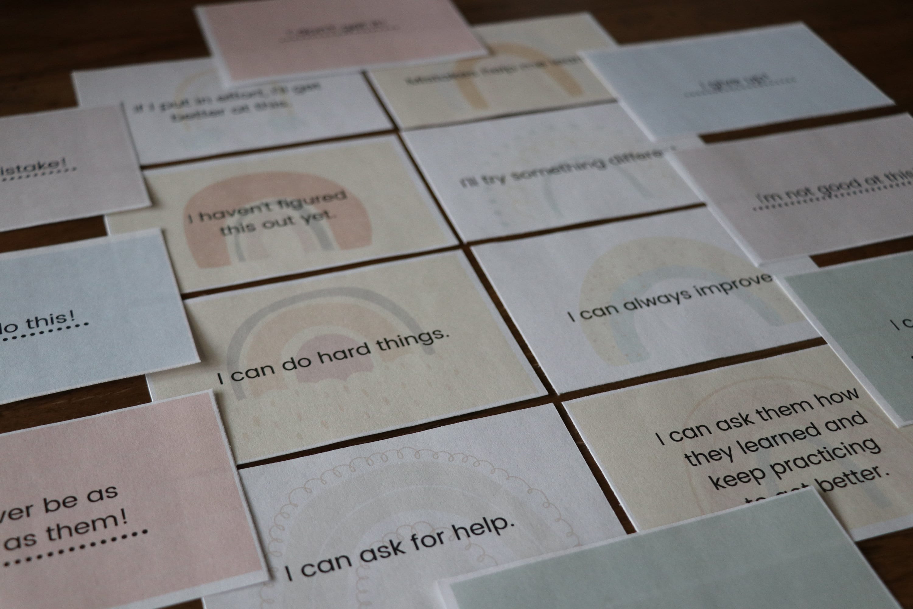 Fixed Vs Growth Mindset, Kids Growth Mindset Cards, Printable Mindset ...