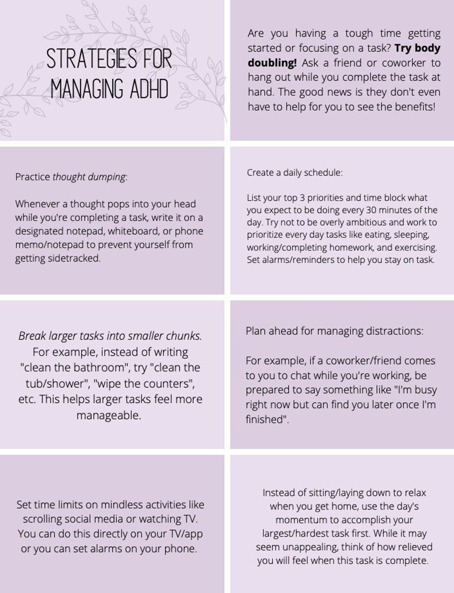 Strategies for Managing ADHD, Coping Skills Cards, Coping Strategies Cards, Coping Mechanism