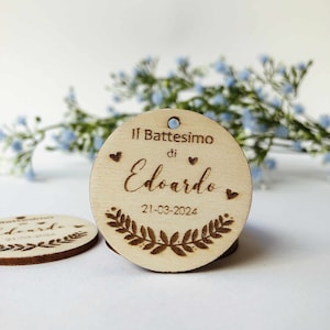 Tag in legno, bomboniere, battesimo, cresima, comunione, bomboniere personalizzate, confettata