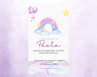 Digital invitation, baptism, confirmation, communion, digital file, customizable invitation, wedding favors, girl, boy