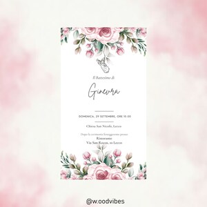 Invito digitale, battesimo, cresima, comunione, file digitale, invito personalizzabile, bomboniere, bambina, bambino