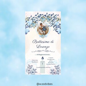 Invito digitale, battesimo, cresima, comunione, file digitale, invito personalizzabile, bomboniere, bambina, bambino