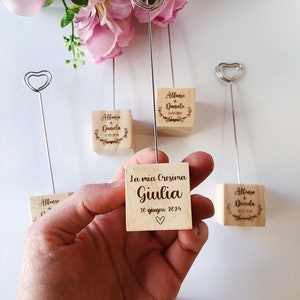 Cubetti in legno portafoto per bomboniere battesimo, cresima, comunione, bomboniere, regalo ospiti, bomboniere personalizzate, idea regalo