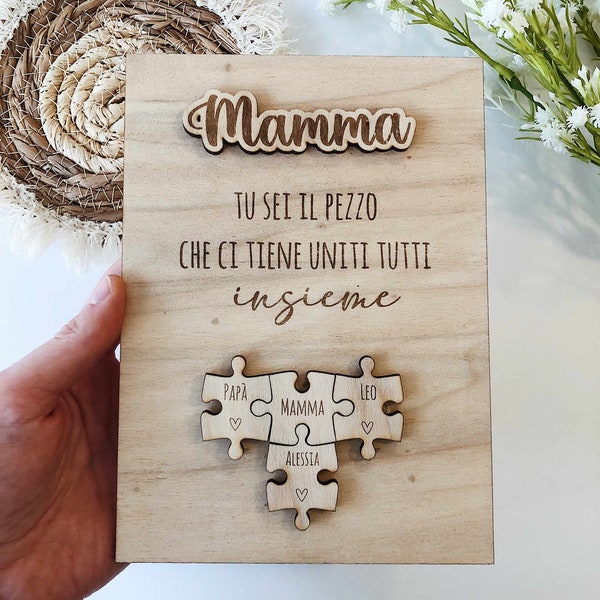 Imagen del Día de la Madre, madre, idea de regalo para la madre, rompecabezas, rompecabezas de madera, marco de madera, Día de la Madre, familia