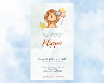 Digital invitation, baptism, confirmation, communion, digital file, customizable invitation, wedding favors, girl, boy