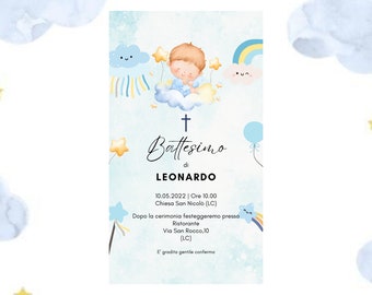 Digital invitation, baptism, confirmation, communion, digital file, customizable invitation, wedding favors, girl, boy