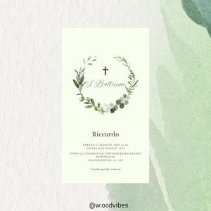 Invito digitale, battesimo, cresima, comunione, file digitale, invito personalizzabile, bomboniere, bambina, bambino
