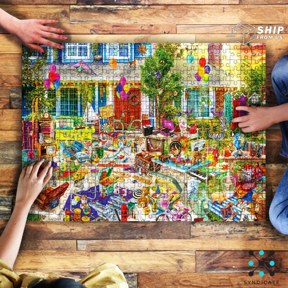 Yard Sale Puzzle Jigsaw Puzzle 500 Piece 1000 Piece Puzzles Etsy
