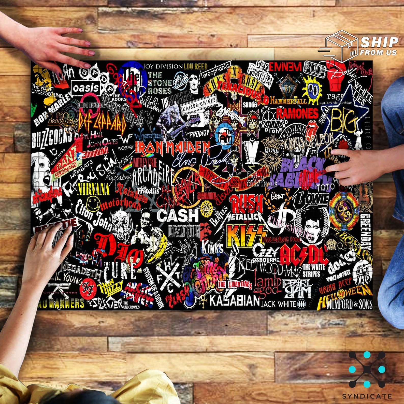 Rock Band Logo Collection Jigsaw Puzzle Rock Music 500 Piece Etsy