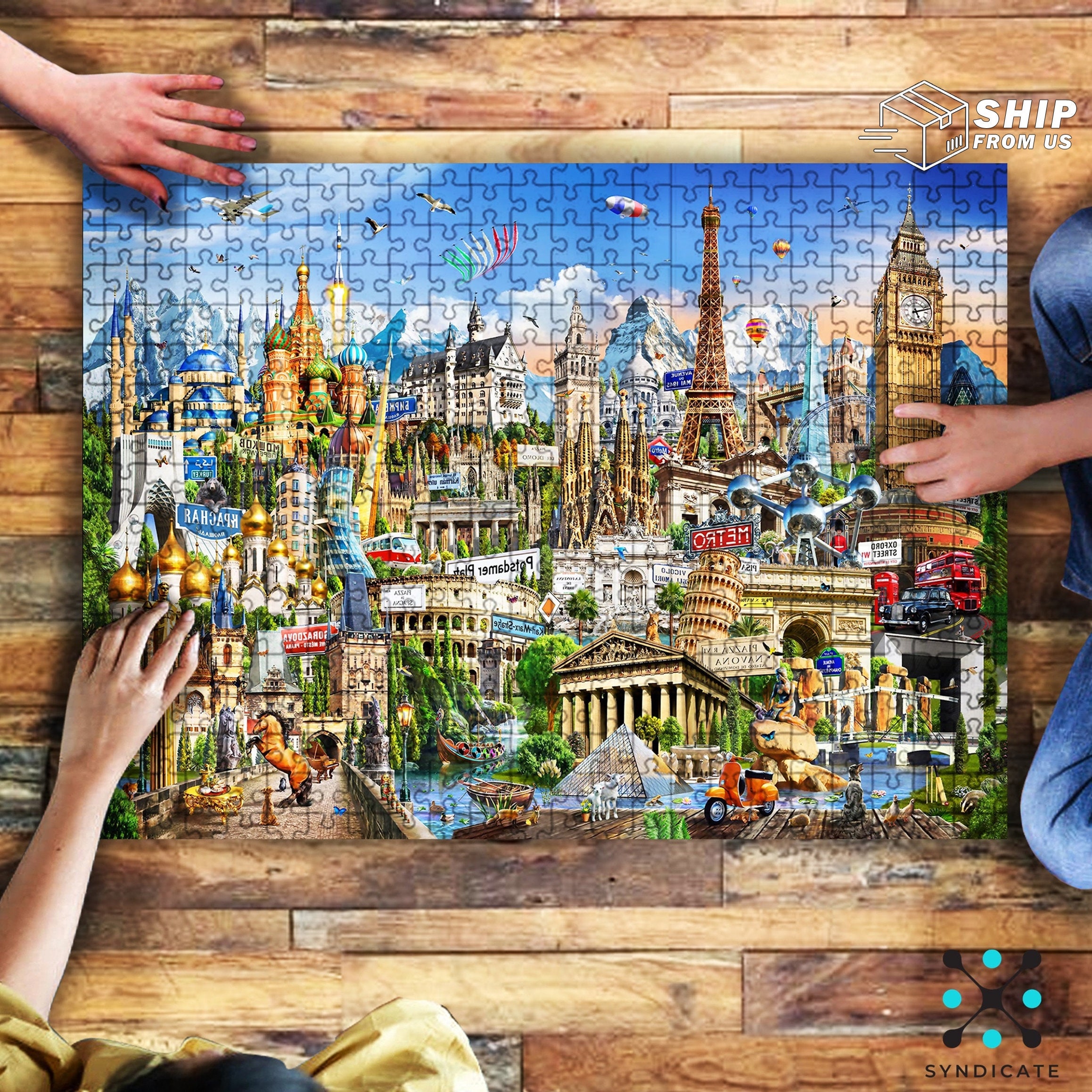 Landmarks of Europe Jigsaw Puzzle 500 Piece 1000 Piece Etsy