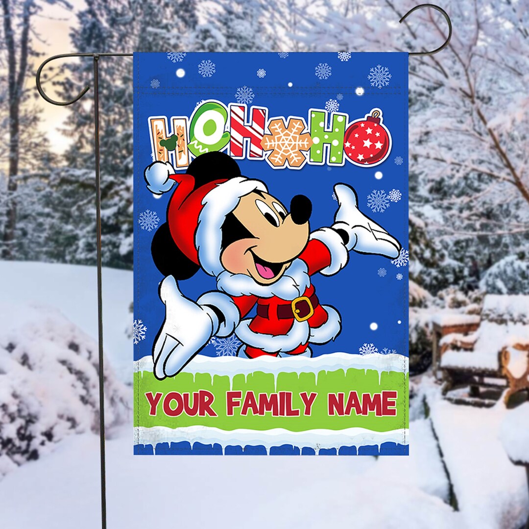 Disney Mickey Christmas Garden Flag Personalized Mickey - Etsy