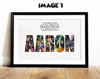 Arte mural personalizado de Star Wars: Impresión con nombre personalizado (descarga digital)
