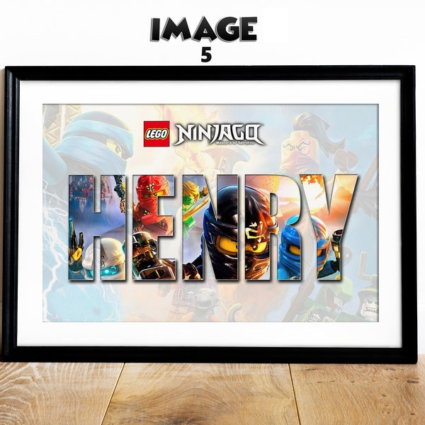 DIGITAL DOWNLOAD - LEGO Ninjago Ninja Squad Personalized Wall Art Kids Room Decor Birthday gift Jay Kai Nya Cole Lloyd Zane Master Wu Sensei