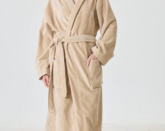 Women's Turkish Cotton Hooded Bathrobe, Soft Luxury Spa Loungewear