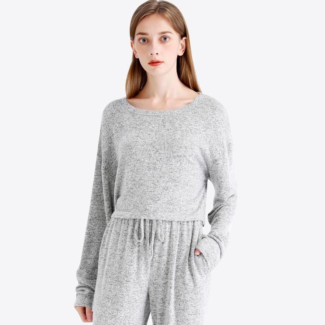 Best Organic Cotton Lounge Set - Crop Athleisure Pajama Set for Women –  Crescentt