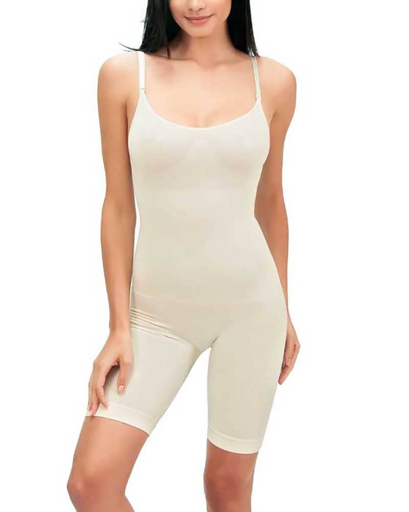 CURVEEZ Women's Bodysuit Shapewear Tummy Control Body Shaper With Zipper &  Open Bust Design Full Body Shapewear for Dress 