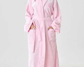 Women's Turkish Cotton Bathrobe, Soft Luxury Spa Hotel Robe