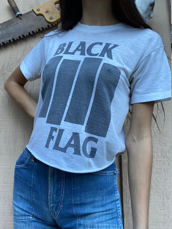 RARE Thin 80s Black Flag TShirt Vintage Band Tee 1