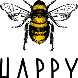 Happy Bee Svg, Animal Lover Svg, Bee Lover Svg, Gift For Baby Svg, Cute Bee Svg, Png, Eps