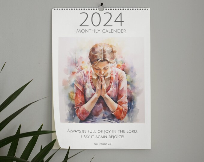 2024 Scripture Wall Calendar Illustrated Christian Calendar Bible Verse
