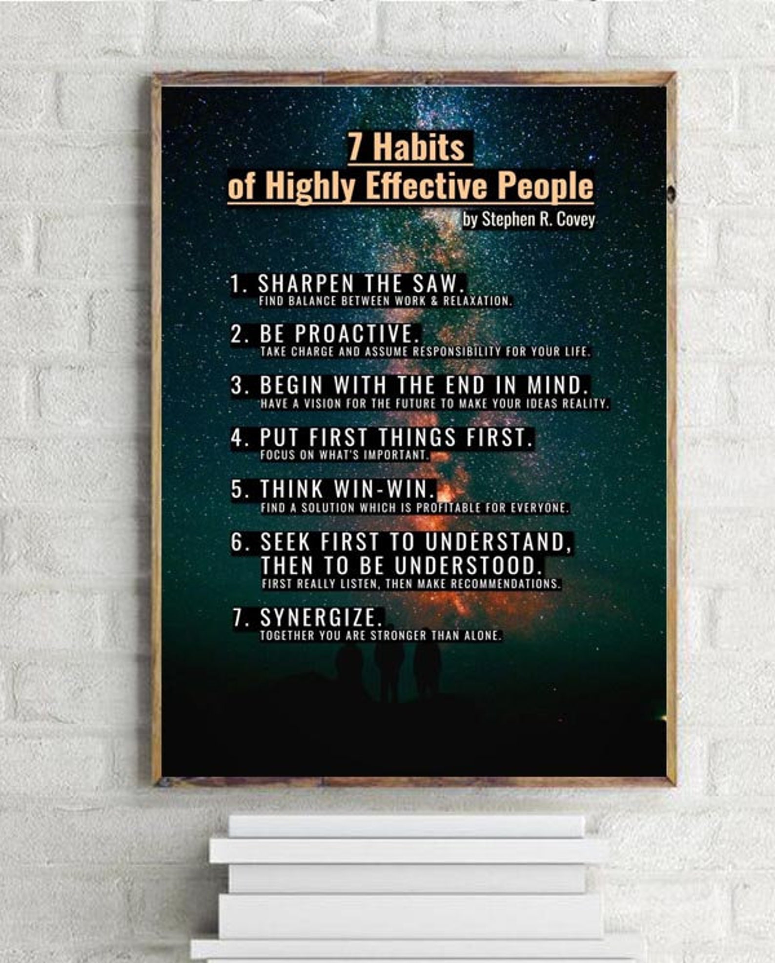 7 Habits Quotes Poster Etsy