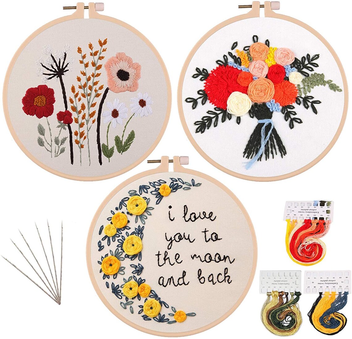 Embroidery Kits with 3 Embroidery Pattern1 Embroidery Hoop Etsy