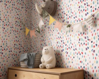 Watercolor Brush Strokes Peel and Stick Wallpaper - Kids Room Mural 209