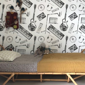 Musical Instruments Wallpaper - Hand Drawn Music Instruments Peel and Stick Removable Wallpaper For Kids Bedrooms - Self Adhesive Mural 187