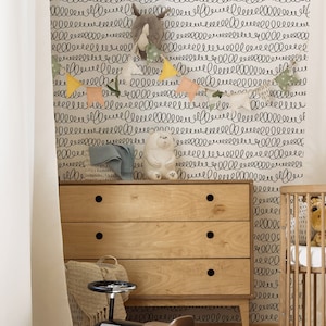 Stravagante Moderna Doodle Wallpaper - Custom Color Line Drawing Doodle Sketch Peel and Stick Carta da parati rimovibile -Self Adhesive Mural 138