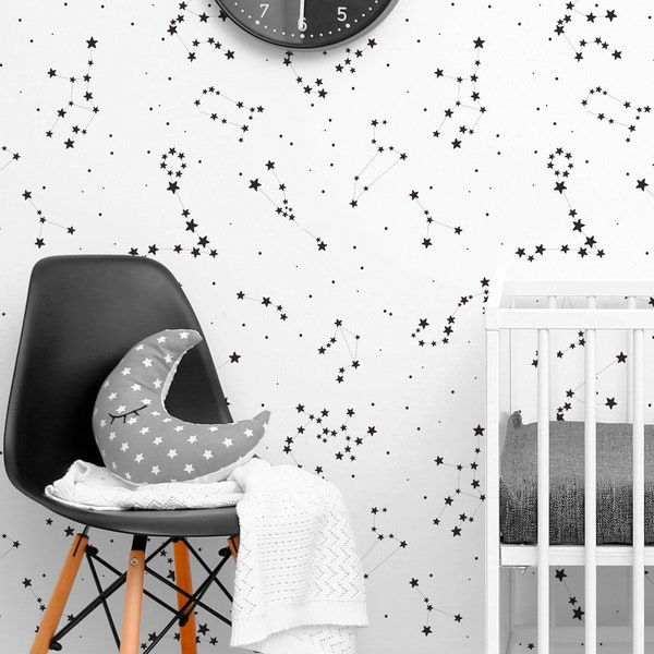 Peel and Stick Stars Wallpaper - Etsy