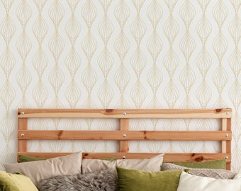 Goldene Art-Deco-Tapete zum Selbstkleben – Abnehmbares geometrisches Wandbild 052