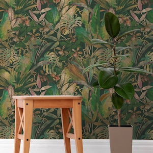 Papel tapiz autoadhesivo de PVC, arte abstracto, naturaleza, forma moderna,  follaje, botánico, tropical, despegar y pegar, mural de pared, póster de