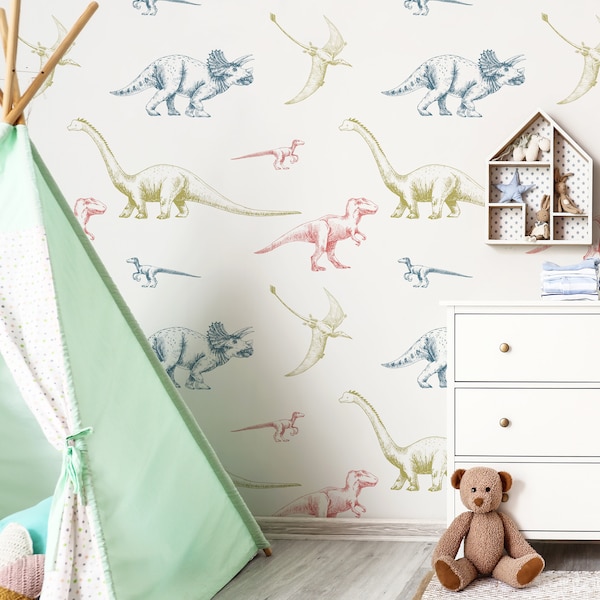 Kids Dinosaur Wallpaper Etsy