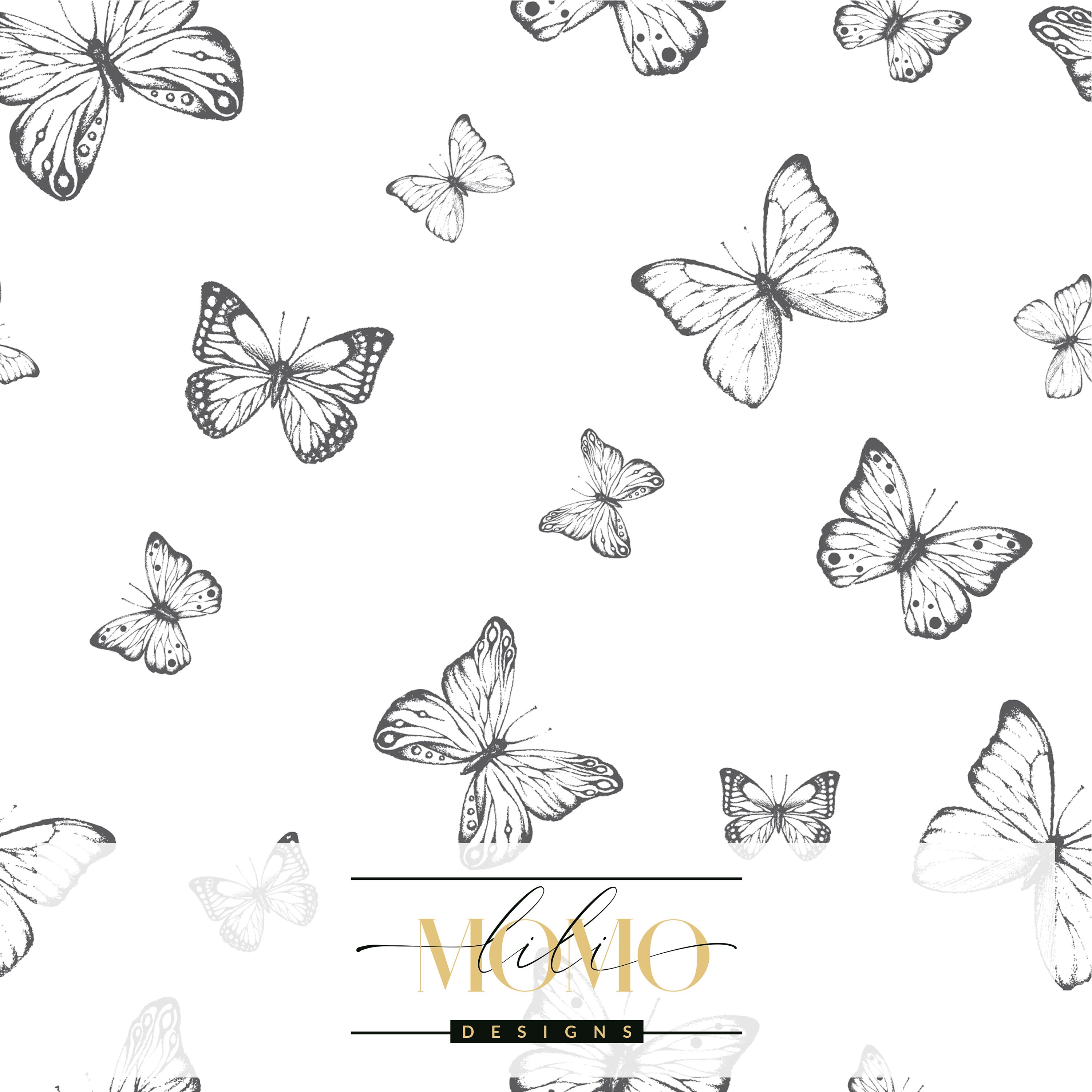 Hand Drawn Butterflies Wallpaper Entomological Butterflies | Etsy