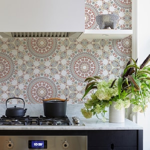 Mosaic Tiles Wallpaper - Antique Arabic Mosaic Peel and Stick Removable Wallpaper for All Rooms - Removable Self Adhesive Mural - 301