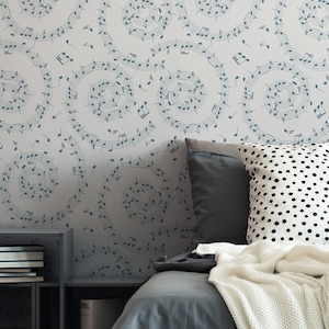 Music Notes Wallpaper - Musical Notes Peel and Stick Removable Wallpaper for All Rooms - Self Adhesive Mural - Removable Sheet Music 264
