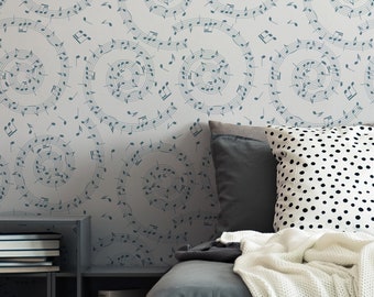 Music Notes Wallpaper - Musical Notes Peel and Stick Removable Wallpaper for All Rooms - Self Adhesive Mural - Removable Sheet Music 264
