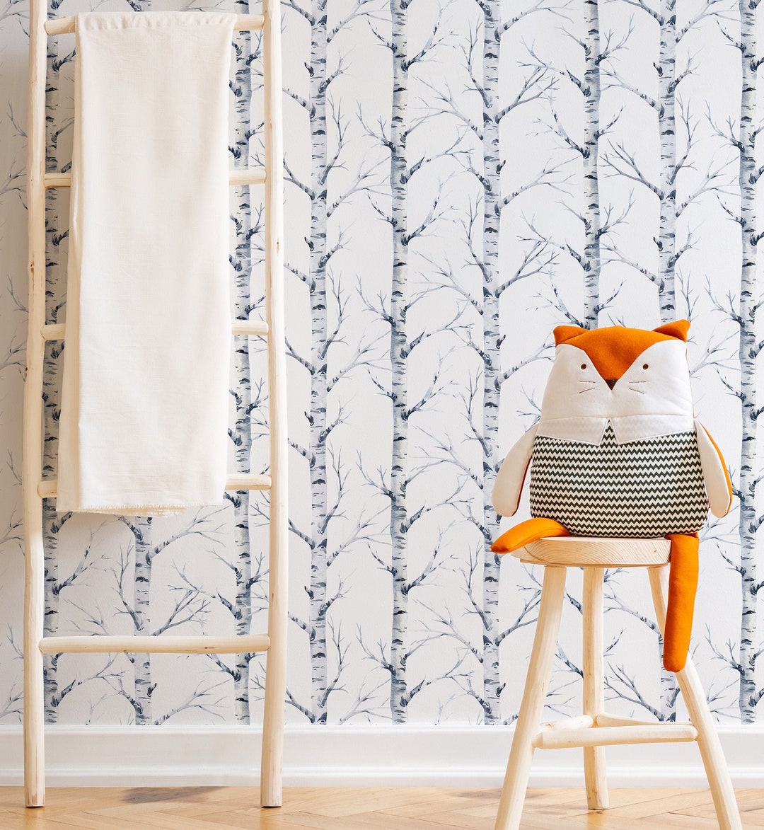 Birch Tree Pattern Wallpaper Woodland Birch Trees Forest Peel and Stick