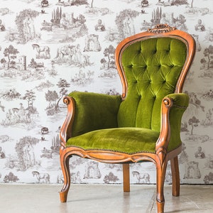 Braune Toile Landschaft Tapete - Vintage French Custom Color Toile Peel and Stick abnehmbare Tapete - Selbstklebendes Wandbild - 111