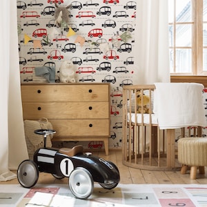Custom Color Racing Cars Wallpaper - Retro Colors Cars Peel and Stick Carta da parati rimovibile per camere da letto per bambini - Self Adhesive Boys Mural 214