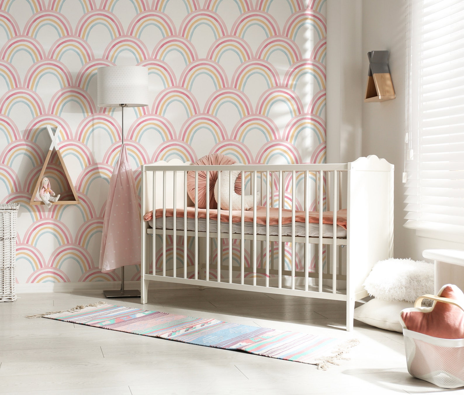 Cute Pink Rainbow Wallpaper Bohemian Pink Rainbows Peel and Etsy