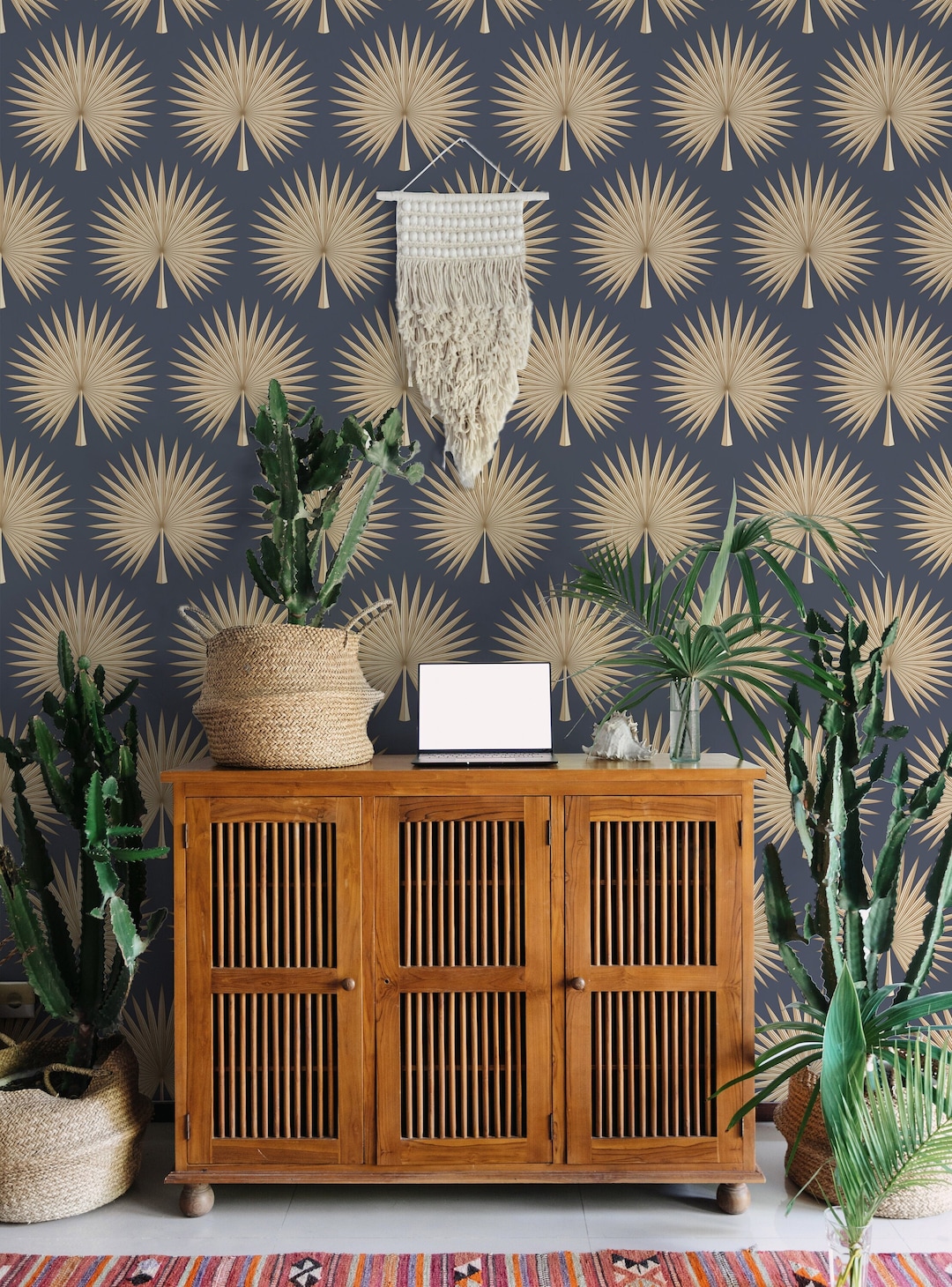 Crane Fan Wallpaper Bohemian Cranes Birds Custom Colors Peel and Stick