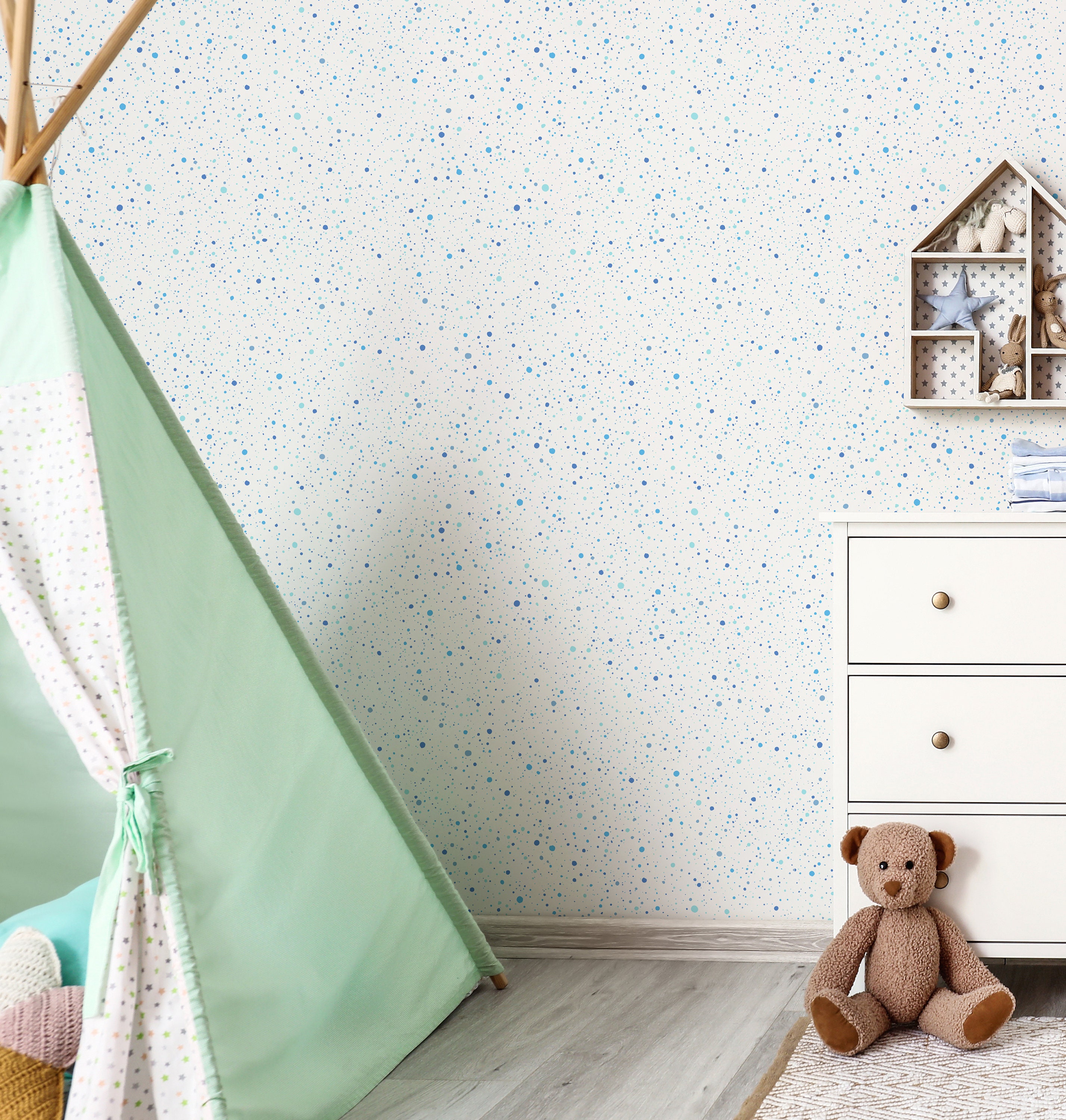 Custom Color Splatter Paint Wallpaper Pattern Polka Dots Etsy