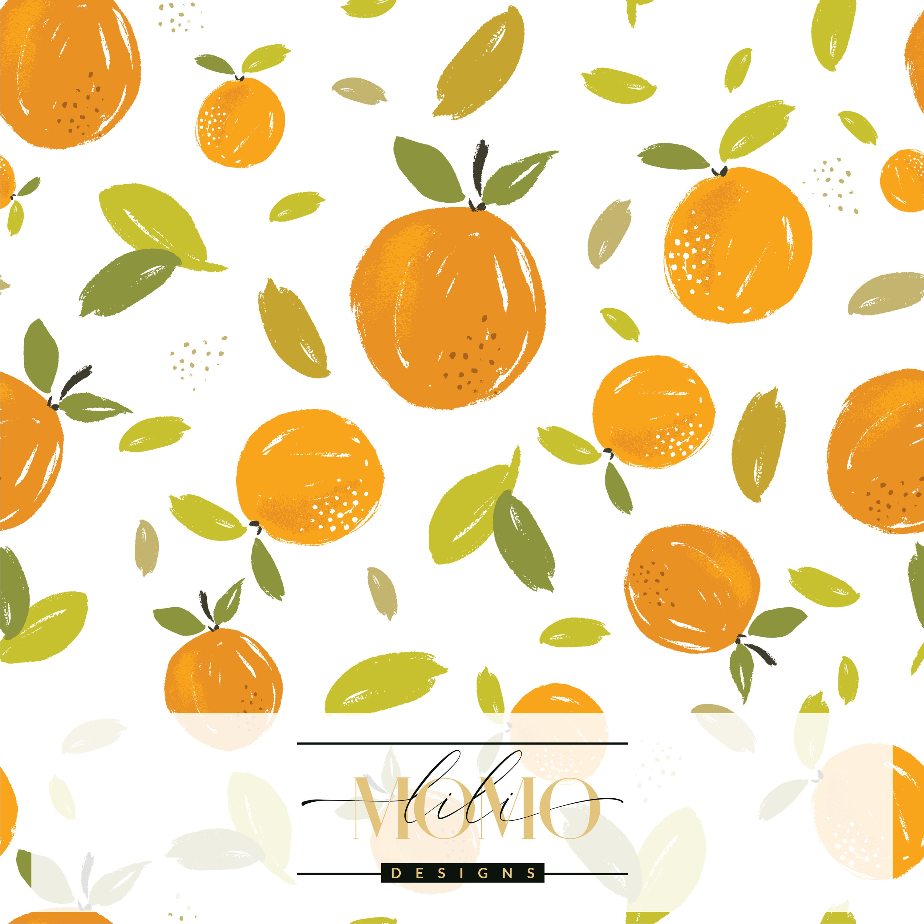 Watercolor Oranges Wallpaper Oranges and Leaves Peel and Etsy