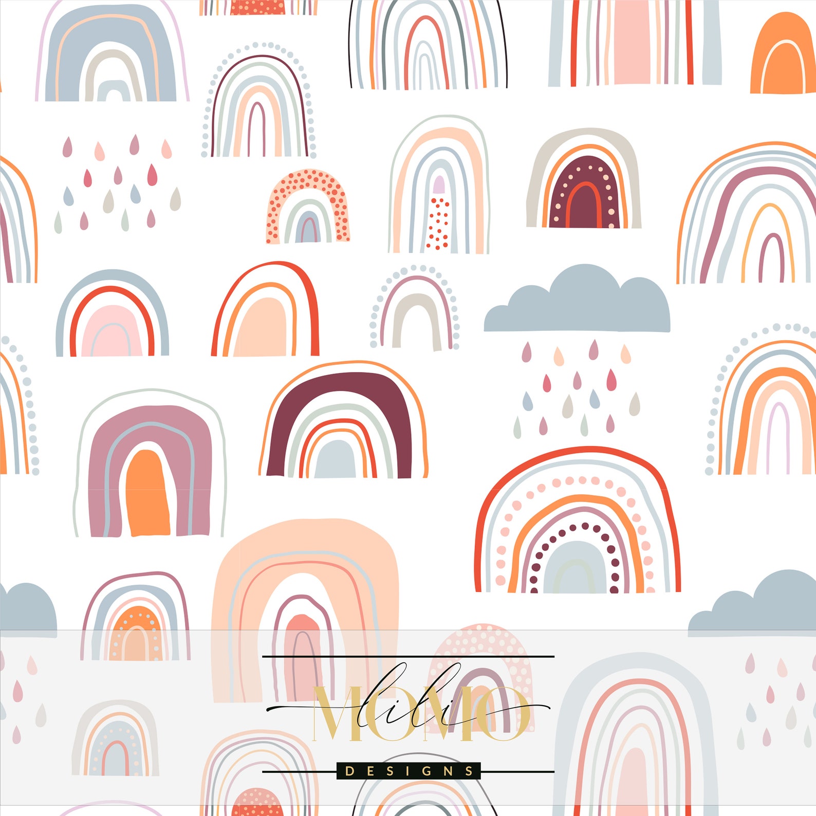 Bohemian Rainbows Wallpaper Bohemian Unisex Rainbows Peel Etsy
