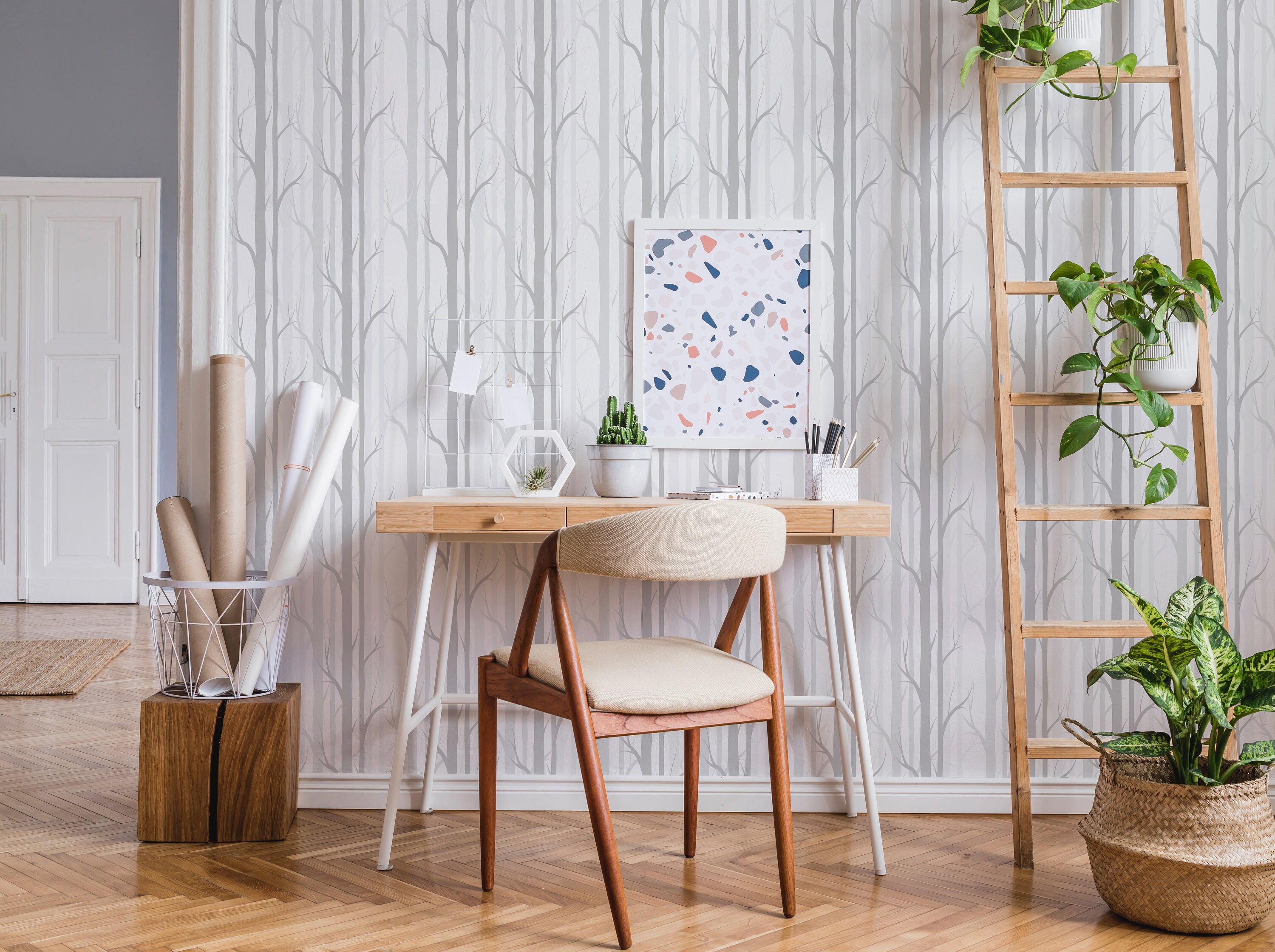 Mystical Birch Trees Wallpaper Woodland Birch Trees Forest - Etsy