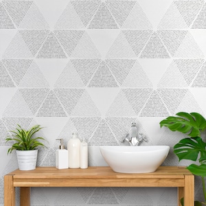 Custom Color Geometric Hexagon Wallpaper - Modern Geometric Triangles Pattern Peel and Stick Removable Wallpaper- Self Adhesive Mural - 124